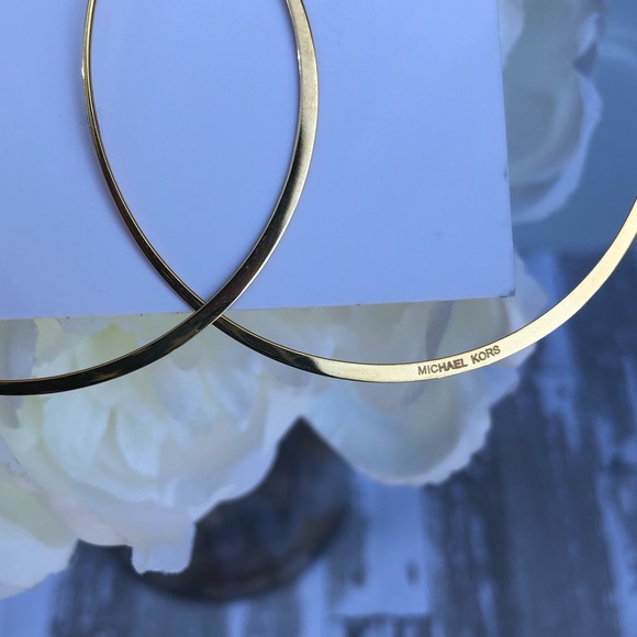Michael Kors Jewelry - MK Lg Gold Tone Lightweight Hoop Earrings